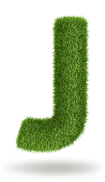 Natural grass letter J — Stock Photo, Image