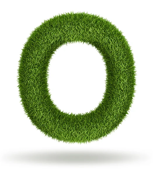 Natural grass letter O — Stock Photo, Image