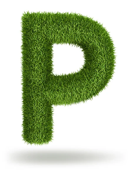 Natural grass letter P — Stock Photo, Image