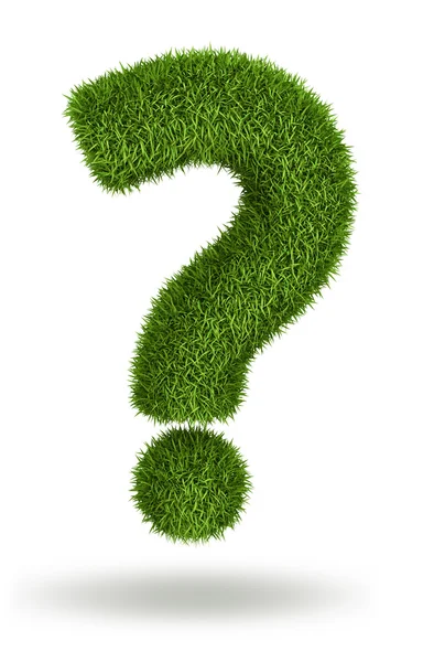 Natural grass question mark — Stock Photo, Image