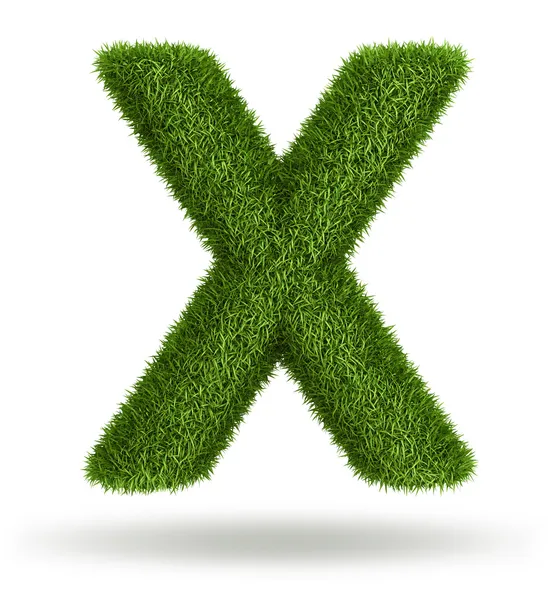 Letra de hierba natural X —  Fotos de Stock