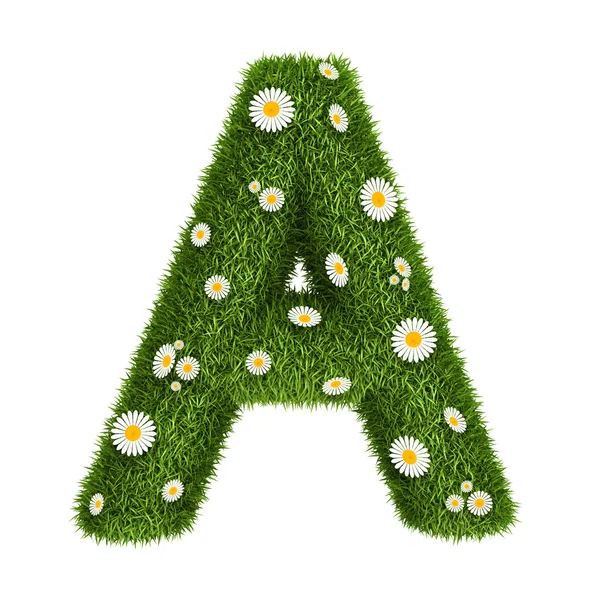 Natural grass letter A — Stock Photo, Image