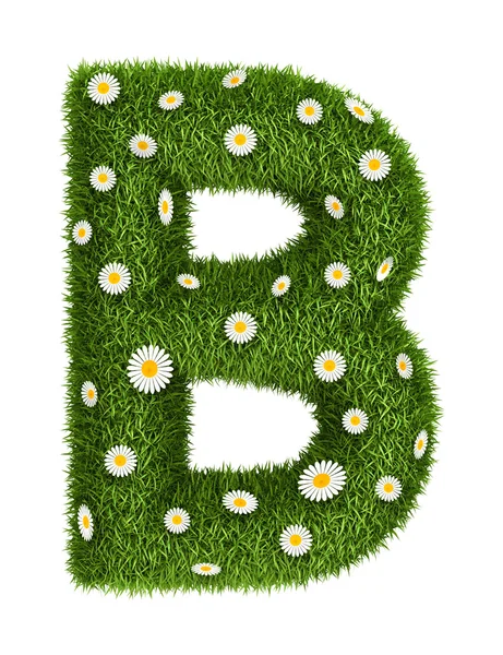 Natural grass letter B — Stock Photo, Image