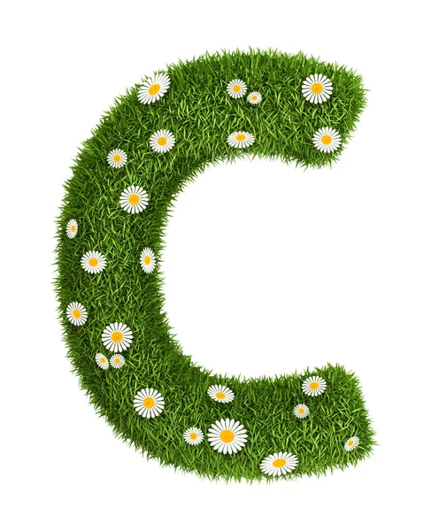 Natural grass letter C — Stock Photo, Image