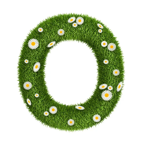 Natural grass letter O — Stock Photo, Image