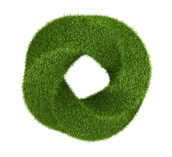 Green grass abstract shape donut — Stock Photo, Image