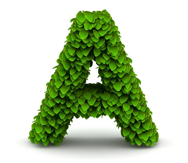 Leaves font letter A — Stock Photo, Image