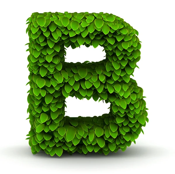 Leaves font letter B — Stock Photo, Image