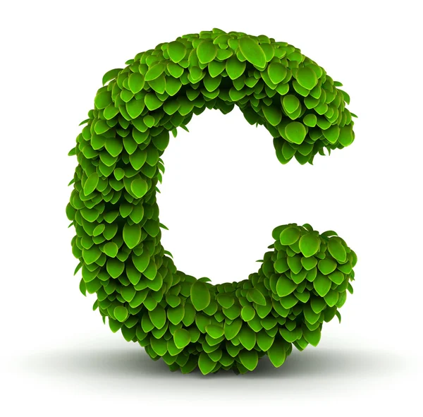 Leaves font letter C — Stock Photo, Image