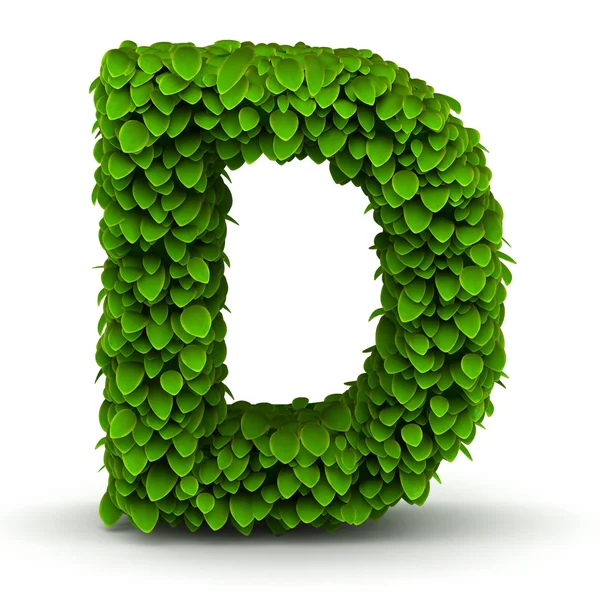 Leaves font letter D — Stock Photo, Image