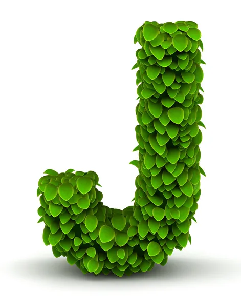 Leaves font letter J — Stock Photo, Image