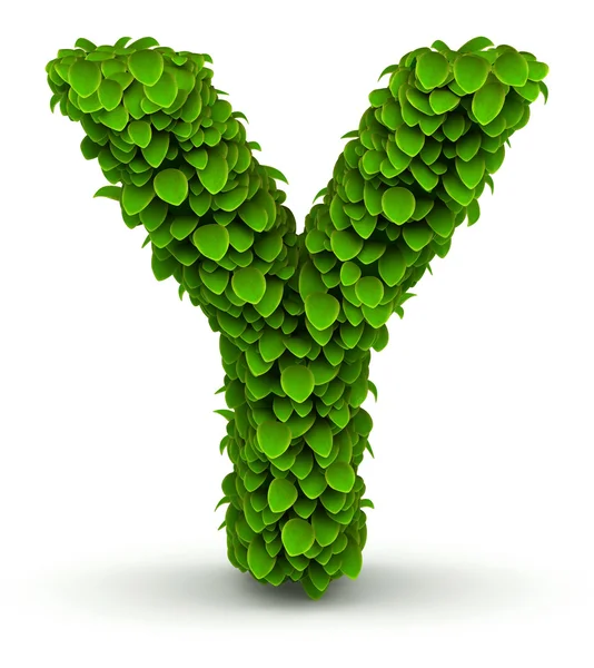 Leaves font letter Y — Stock Photo, Image