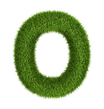 Natural grass letter o lowercase clipart