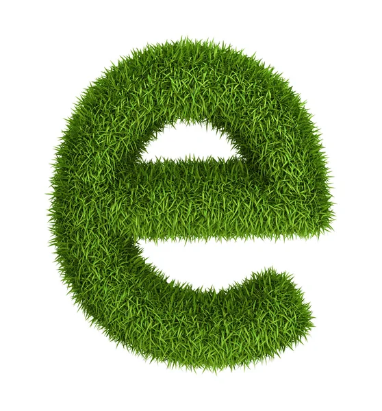 Naturligt gräs bokstaven e gemener — Stockfoto