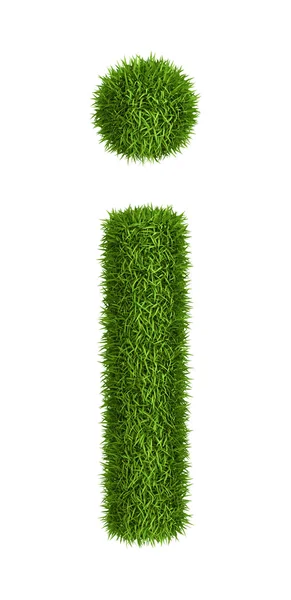 Natural grass letter i lowercase — Stock Photo, Image