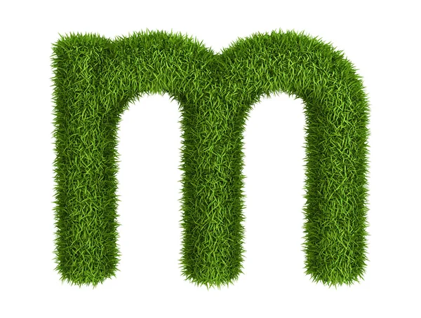 Doğal çim mektup m harfi — Stok fotoğraf