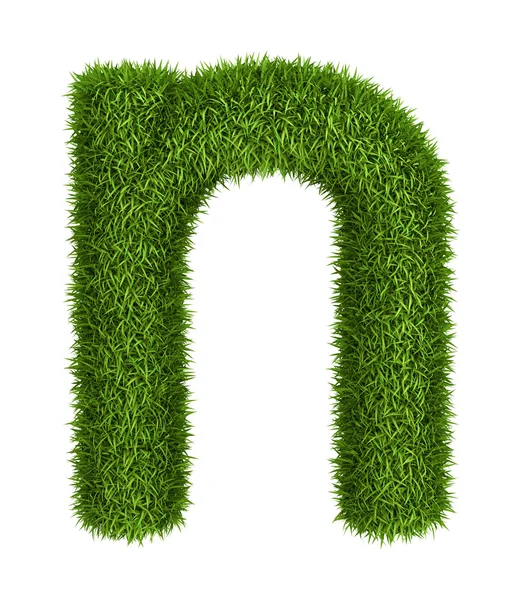 Natural grass letter n lowercase — Stock Photo, Image