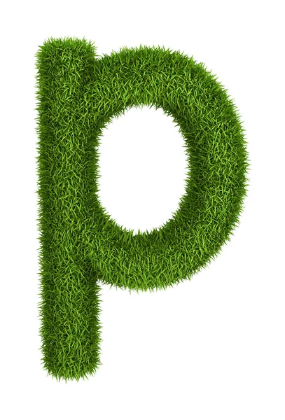 Natural grass letter p lowercase — Stock Photo, Image