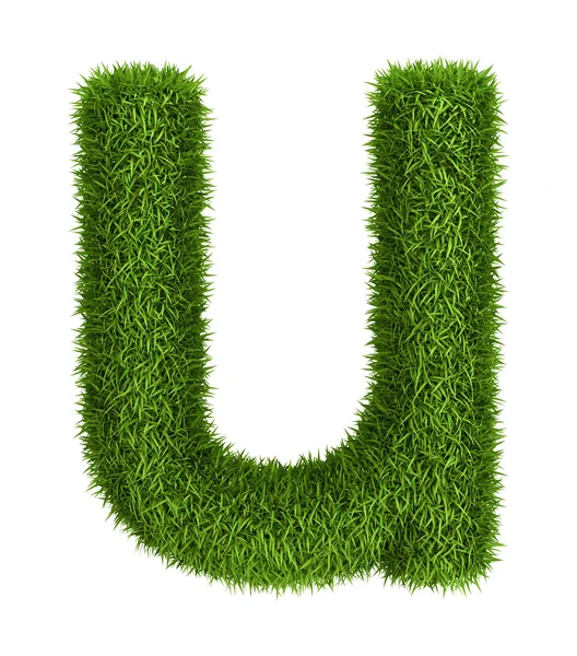 Natural grass letter u lowercase — Stock Photo, Image