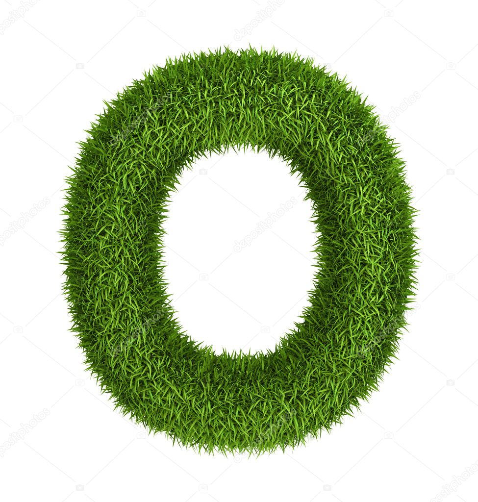 Natural grass letter o lowercase