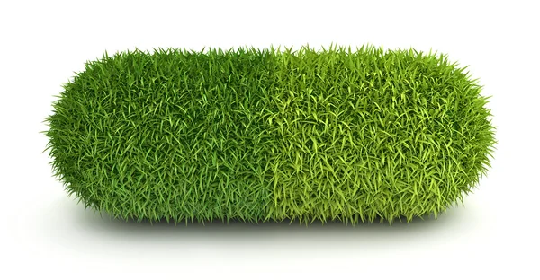 Zelené trávě pilulku tobolka — Stock fotografie