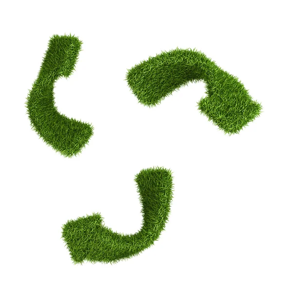 Símbolo de reciclaje invertido de hierba. aislado en blanco —  Fotos de Stock