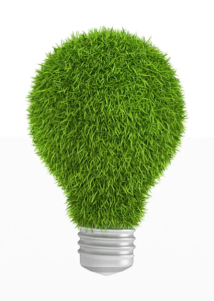 Green grass light bulb — Stock Photo, Image