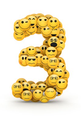 Emoticons number 3 clipart