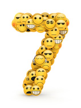 Emoticons number 7 clipart