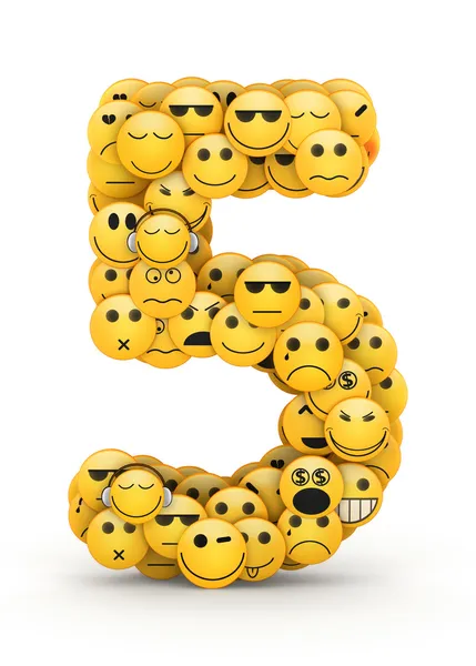 Emoticons número 5 — Fotografia de Stock