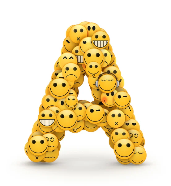 Emoticons letter A — Stock Photo, Image
