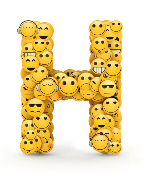 Emoticons letter H — Stock Photo, Image