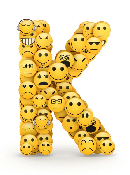 Lettera Emoticons K — Foto Stock