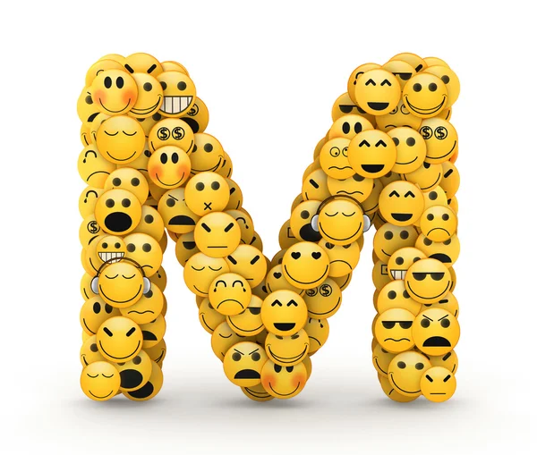 Emoticons alfabet m — Stockfoto