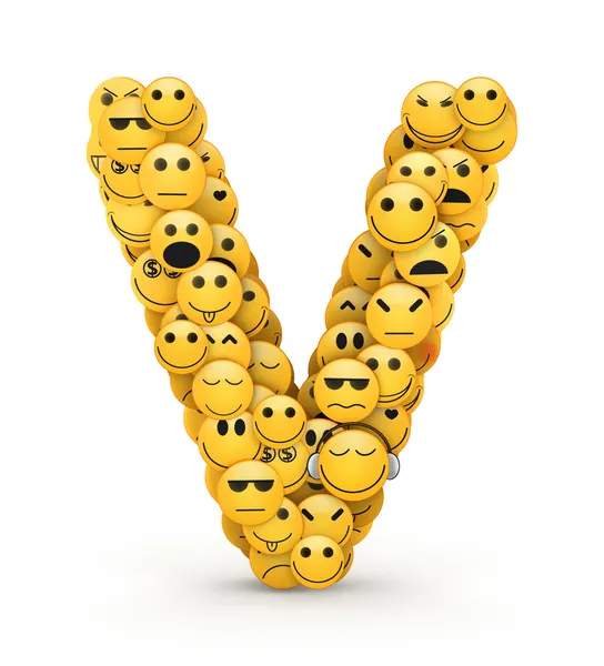 Emoticons letra V — Fotografia de Stock