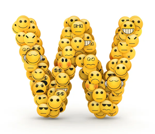 Emoticons Buchstabe w — Stockfoto