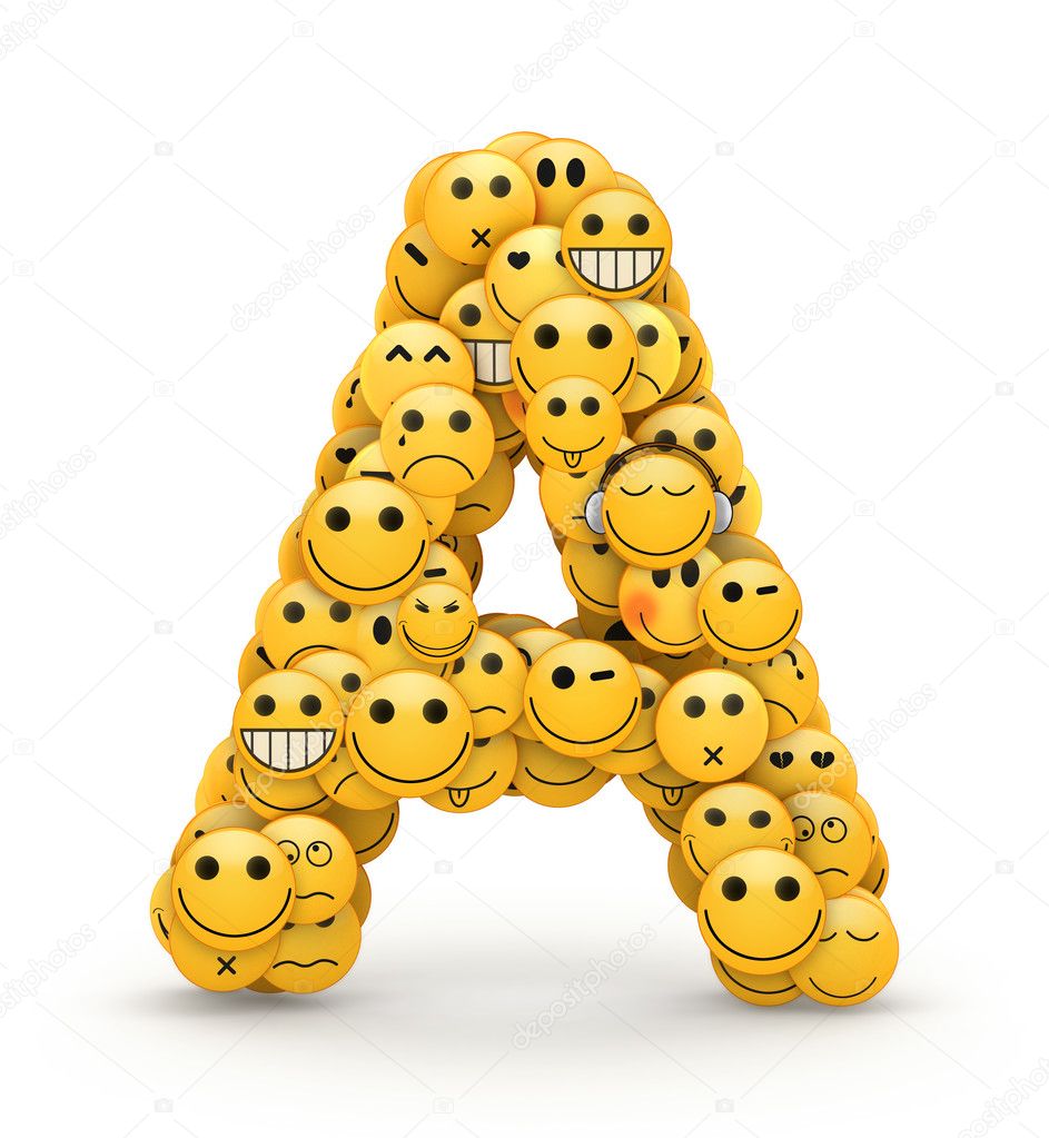 depositphotos_29993975 stock photo emoticons letter a