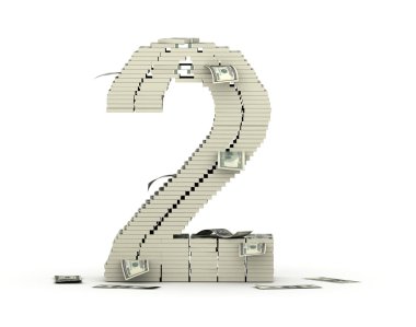 Sayı 2, yazı tipinden dolar paketleri