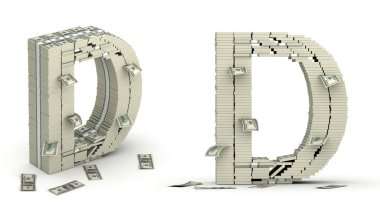 mektup d, dolar paketleri üzerinden alfabesi