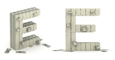 e harfi, dolar paketleri üzerinden alfabesi