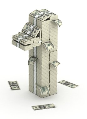 Sayı 1, yazı tipinden dolar paketleri isometry