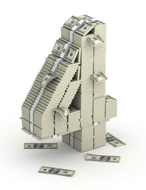 Sayı 4, yazı tipinden dolar paketleri