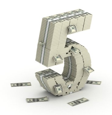 5 numaralı yazı tipinden dolar paketleri