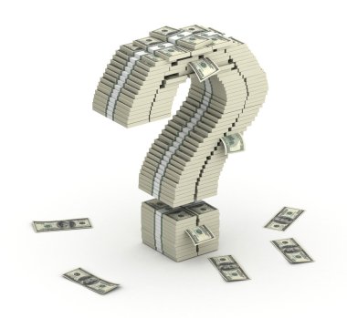 Question mark , font from dollars paks