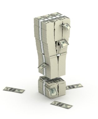 ünlem işareti, yazı tipinden dolar paketleri