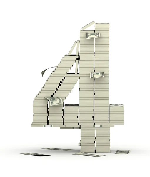 Number 4, font from dollars paks — Stock Photo, Image