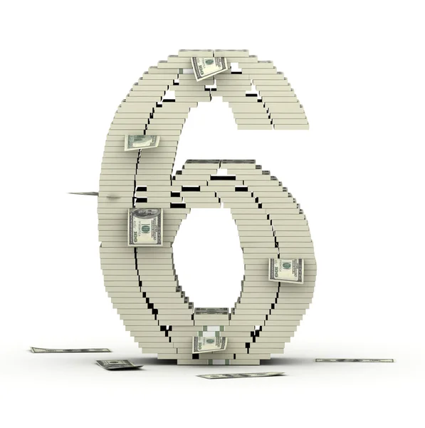 Number 6, font from dollars paks — Stock Photo, Image