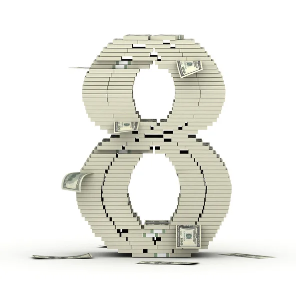 Number 8, font from dollars paks — Stock Photo, Image