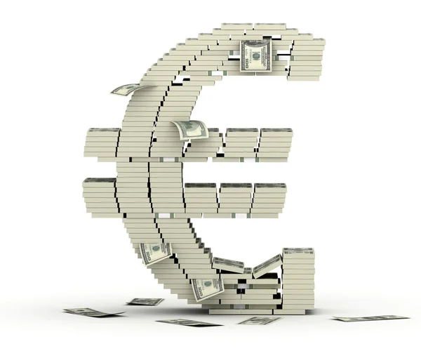 Euro sign , font from dollars paks — Stock Photo, Image