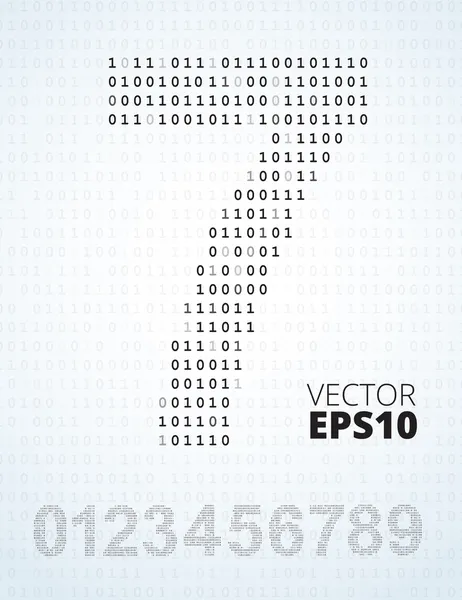 Zahl 0-9, Alphabet aus Binärcode — Stockvektor